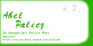 abel palicz business card